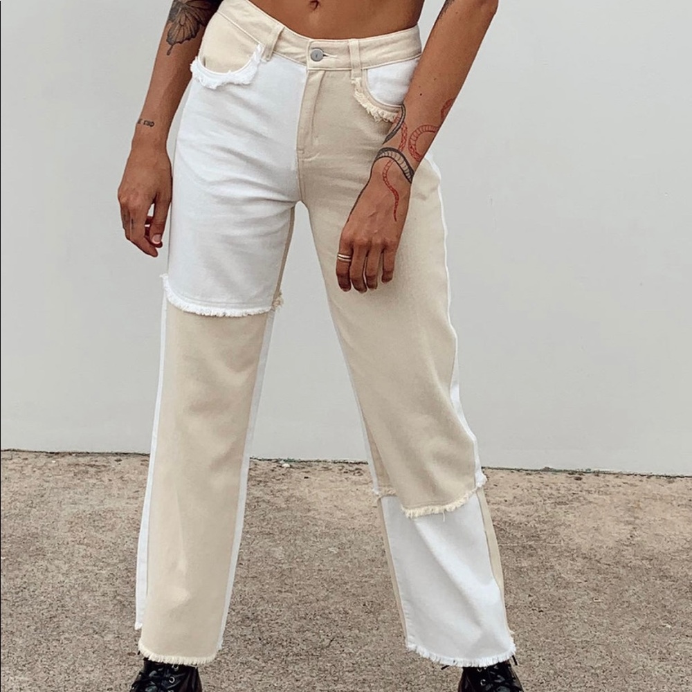 NTW Princess Polly Outcast Straight Leg Panel Jeans